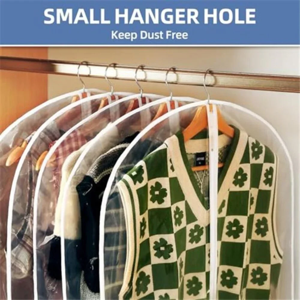 Clear Garment Bags For Hanging Clothes Suit Cover Closet Storage Zipper 12 Pack